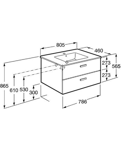 Тумба под раковину Roca Victoria Nord 80 ZRU9000031 подвесная Венге