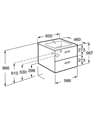 Тумба под раковину Roca Victoria Nord 60 ZRU9000027 подвесная Венге