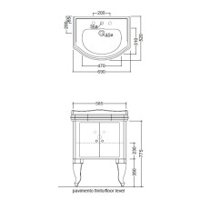 Тумба черный глянец 58,5 см Kerasan Retro 7361K1