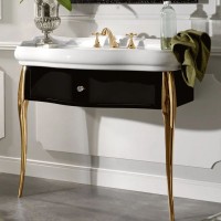 Тумба черный глянец 90 см Kerasan Retro 7363K4