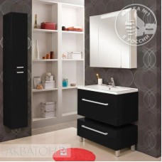 Тумба Мадрид 80 М черный глянец Акватон 1A126801MA950