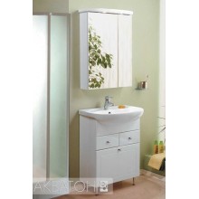 Тумба белый глянец 61 см с бельевой корзиной Акватон Норма 1A054901NO010