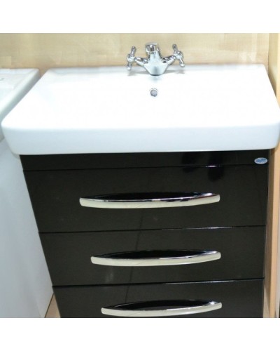 Тумба под раковину Bellezza Рокко 60 4635309660042 Черная Белая