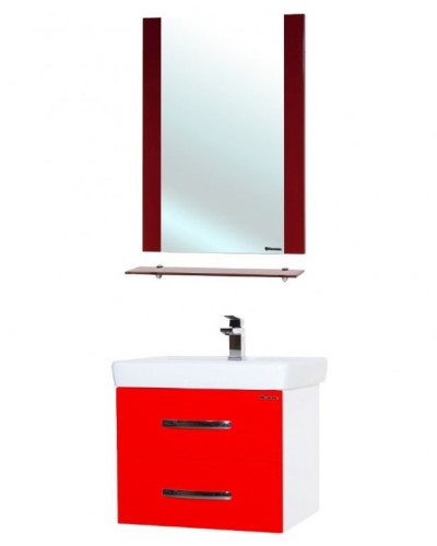 Тумба под раковину Bellezza Рокко 60 4635309670034 подвесная Красная Белая