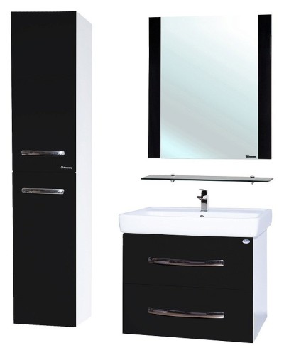 Тумба под раковину Bellezza Рокко 60 4635309670041 подвесная Черная Белая