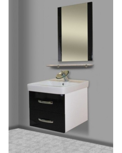 Тумба под раковину Bellezza Рокко 60 4635309670041 подвесная Черная Белая