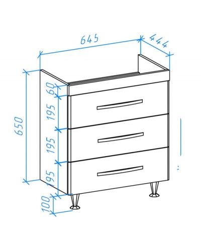 Тумба под раковину Bellezza Рокко 70 4635311660030 Красная Белая