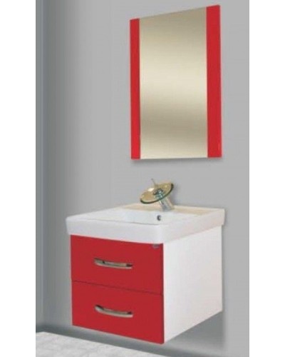 Тумба под раковину Bellezza Рокко 80 4635313670037 подвесная Красная Белая