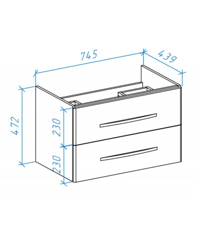 Тумба под раковину Bellezza Рокко 80 4635313670037 подвесная Красная Белая