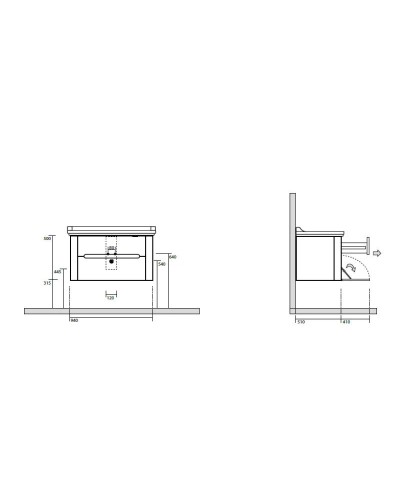 Тумба белый матовый 94 см Kerasan Waldorf 919230bimat