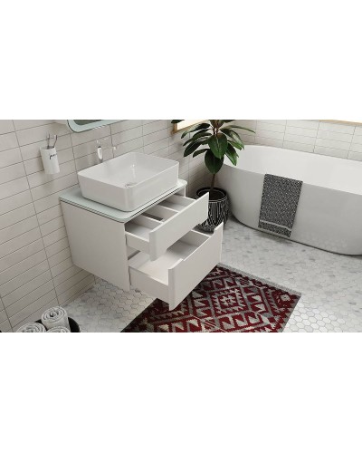 Тумба под раковину Jorno Bosko 60 Bos.01.60/P/W подвесная Белая