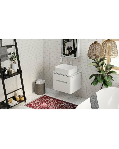 Тумба под раковину Jorno Bosko 60 Bos.01.60/P/W подвесная Белая