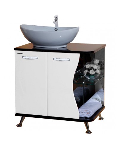 Тумба под раковину Bellezza Рио 70 L 4633611242260 Черная Белая