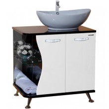 Тумба под раковину Bellezza Рио 70 R 4633611241263 Черная Белая