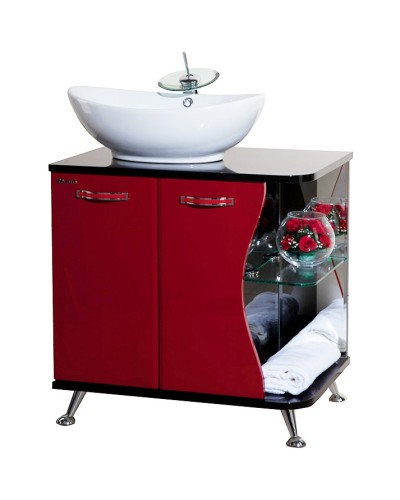 Тумба под раковину Bellezza Рио 70 L 4633611242215 Черная Красная