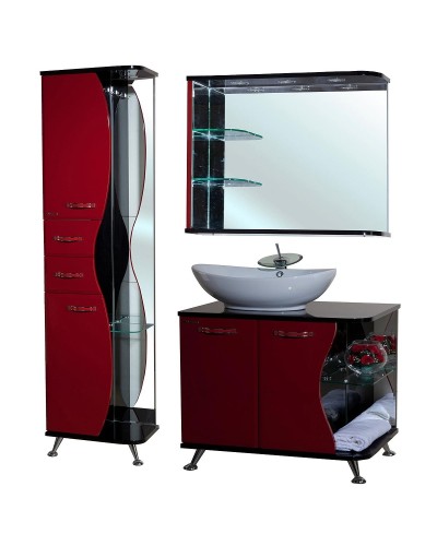 Тумба под раковину Bellezza Рио 70 L 4633611242215 Черная Красная