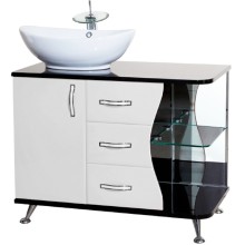 Тумба под раковину Bellezza Рио 90 L 4633615142269 Черная Белая