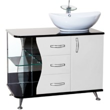 Тумба под раковину Bellezza Рио 90 R 4633615141262 Черная Белая