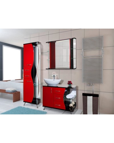 Тумба под раковину Bellezza Рио 90 L 4633615142214 Черная Красная