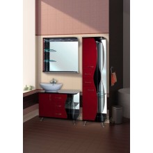 Тумба под раковину Bellezza Рио 90 L 4633615142214 Черная Красная