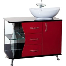 Тумба под раковину Bellezza Рио 90 R 4633615141217 Черная Красная
