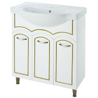 Тумба под раковину Bellezza Амелия 80 4630313000389 Белый патина Золото