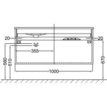 Тумба ореховое дерево 100 см 2 ящика Jacob Delafon Vox EB2026-RA-E16