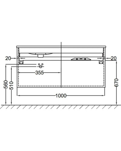 Тумба ореховое дерево 100 см 2 ящика Jacob Delafon Vox EB2026-RA-E16