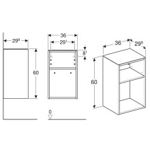 Тумба Geberit Smyle Square 36 500.358.JR.1 подвесная Пекан