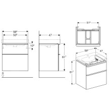 Тумба под раковину Geberit Smyle Square 60 500.352.JR.1 Пекан