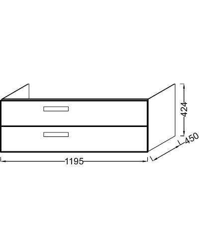 Тумба под раковину Jacob Delafon Rythmik 120 EB1305-E10 подвесная Квебекский дуб