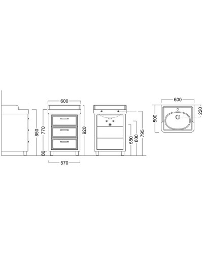 Тумба белый глянец 57 см Kerama Marazzi Pompei PO.60.3WHT