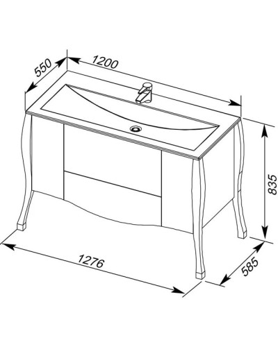 Тумба олива 127,6 см Aquanet Виктория 00182567