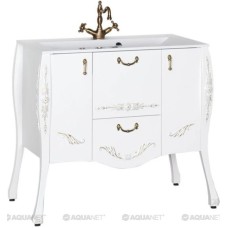 Тумба белый/золото 97,6 см Aquanet Виктория 00183931