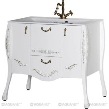 Тумба белый/золото 97,6 см Aquanet Виктория 00183931