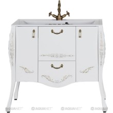 Тумба белый/золото 97,6 см Aquanet Виктория 00183931