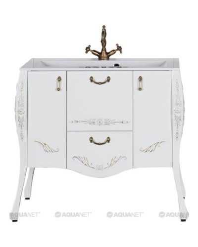 Тумба белый/золото 97,6 см Aquanet Виктория 00183931