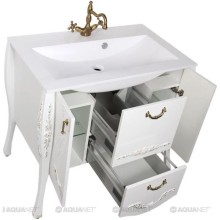 Тумба белый/золото 97,6 см Aquanet Виктория 00183931