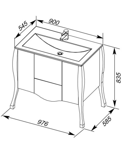 Тумба белый/золото 97,6 см Aquanet Виктория 00183931