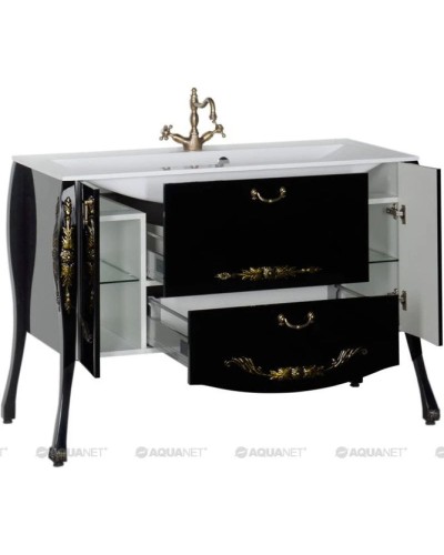 Тумба черный/золото 127,6 см Aquanet Виктория 00183930
