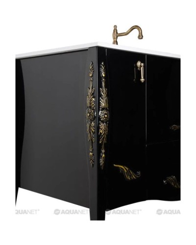 Тумба черный/золото 127,6 см Aquanet Виктория 00183930