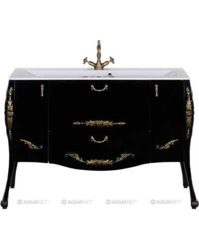 Тумба черный/золото 127,6 см Aquanet Виктория 00183930