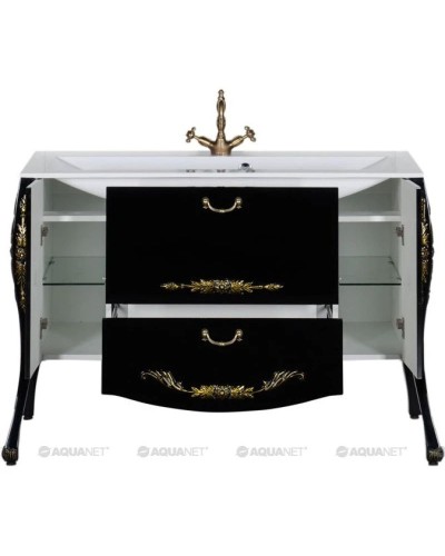 Тумба черный/золото 127,6 см Aquanet Виктория 00183930
