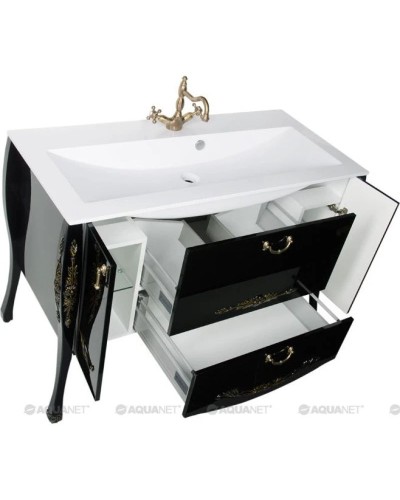 Тумба черный/золото 127,6 см Aquanet Виктория 00183930
