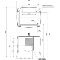 Тумба черный/золото 97,6 см Aquanet Виктория 00183932