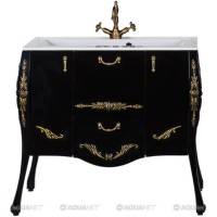 Тумба черный/золото 97,6 см Aquanet Виктория 00183932