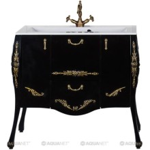 Тумба черный/золото 97,6 см Aquanet Виктория 00183932