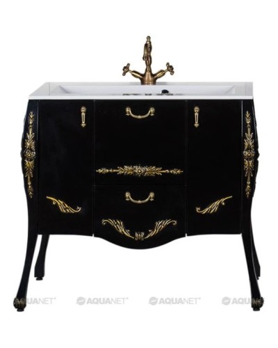 Тумба черный/золото 97,6 см Aquanet Виктория 00183932