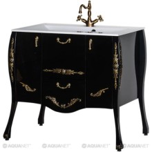 Тумба черный/золото 97,6 см Aquanet Виктория 00183932