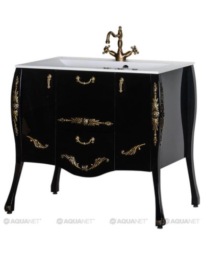 Тумба черный/золото 97,6 см Aquanet Виктория 00183932